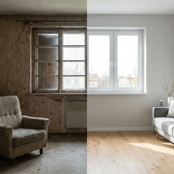 قبل و بعد بازسازی خانه قدیمی