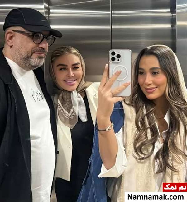 رضا رشیدپور و همسرش نغمه مهرپاک و دخترش هلن