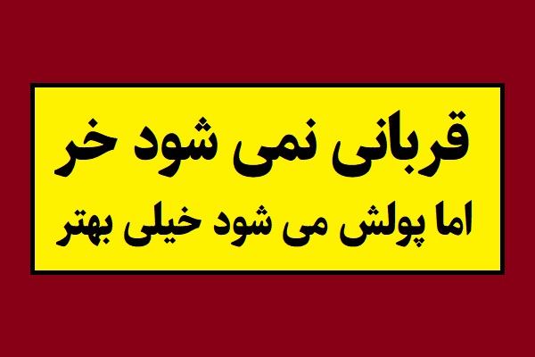 ضرب المثل قربانی نمی شود خر اما پولش می شود خیلی بهتر