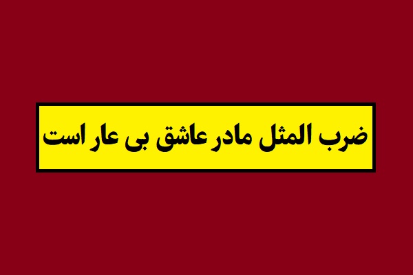 ضرب المثل مادر عاشق بی عار است