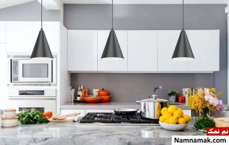 طراحی دکوراسیون روشن و پر نور در آشپزخانه