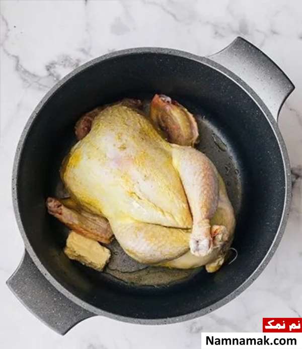 طرز تهیه مرغ شکم پر