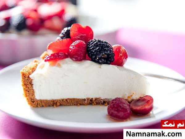 چیز کیک یخچالی بدون ژله