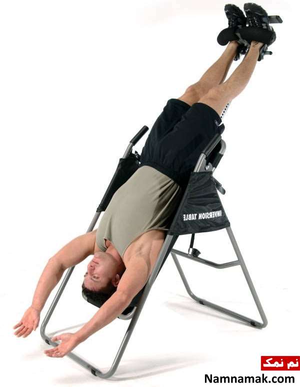 روش برعکس آویزان شدن برای درمان دیسک کمر