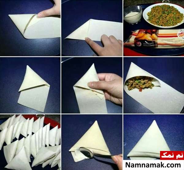 سمبوسه گوشت و قارچ