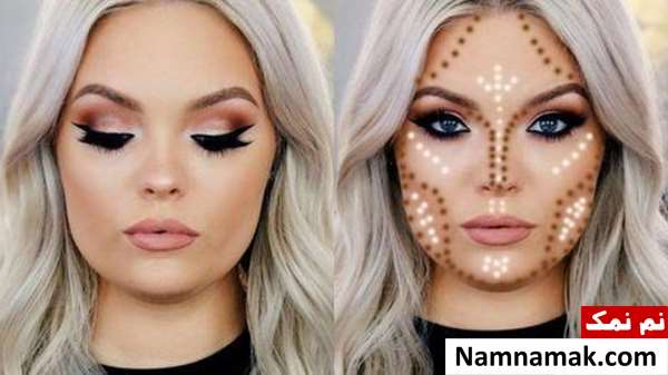 آرایش گونه برای صورت گرد و تپل آرایش گونه برای صورت گرد و تپل