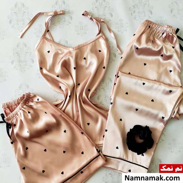 مدل لباس خواب ساتن شیک دخترانه و زنانه