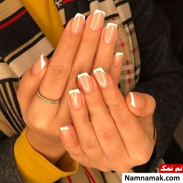 مدل کاشت ناخن فرنچ رنگی