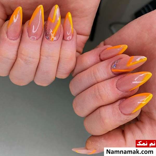 مدل کاشت ناخن فرنچ رنگی
