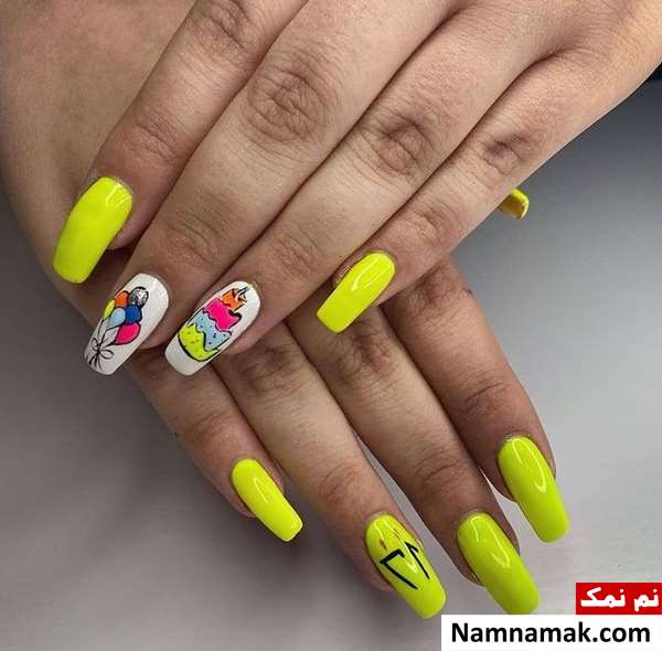 مدل کاشت ناخن فرنچ رنگی