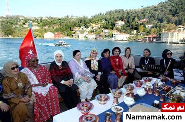 همسر دکتر جهانگیری در ضیافت امینه اردوغان