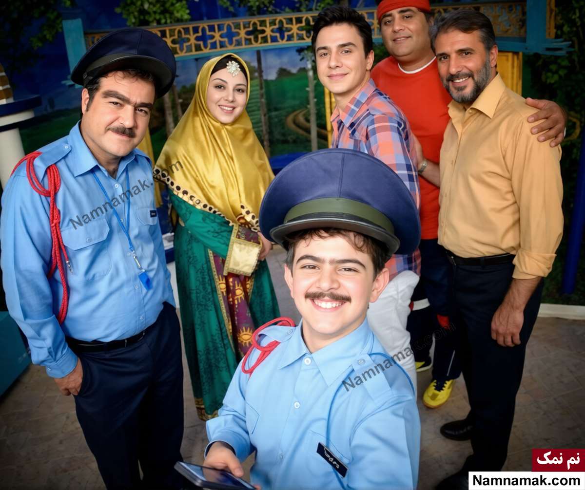 زندگینامه سیدجواد هاشمی و همسرش بهنوش بختیاری و داریوش فرضیایی در کنار سید جواد هاشمی و عوامل محله گل و بلبل