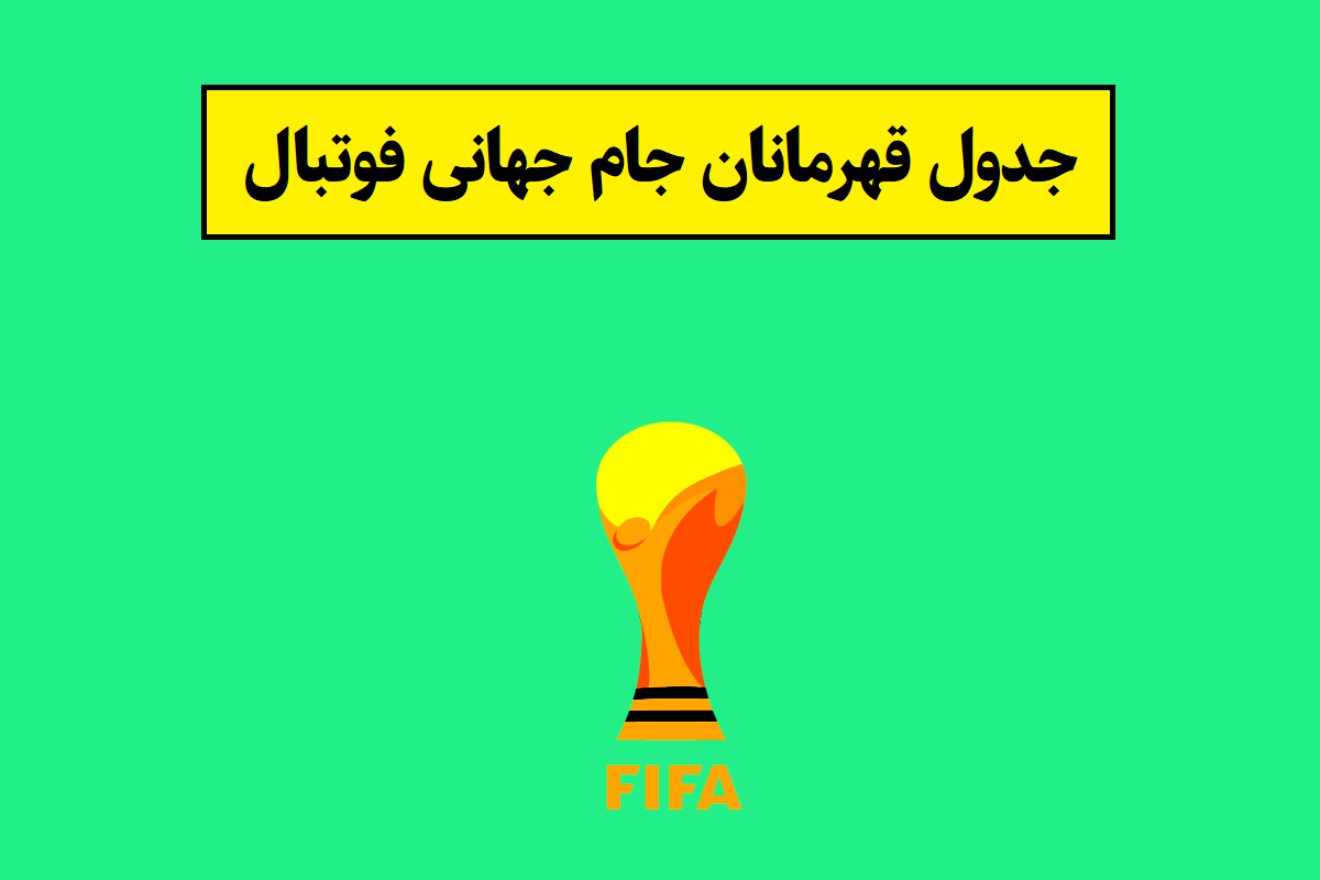 جدول قهرمانان جام جهانی