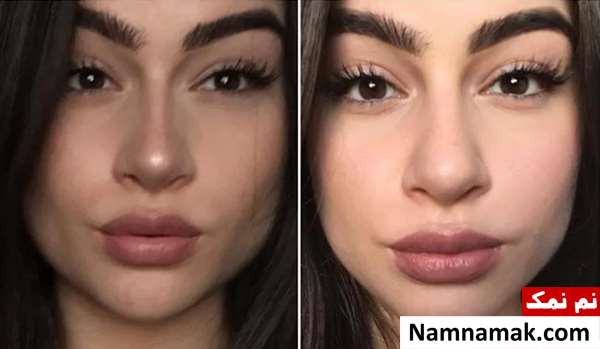 آموزش تصوری کانتور بینی با رژ لب