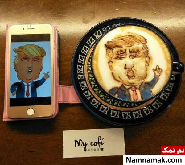 خلق آثار سه بعدی روی قهوه خلق آثار سه بعدی روی قهوه