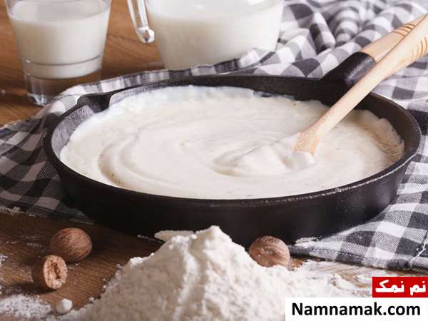 سس لازانیا با شیر