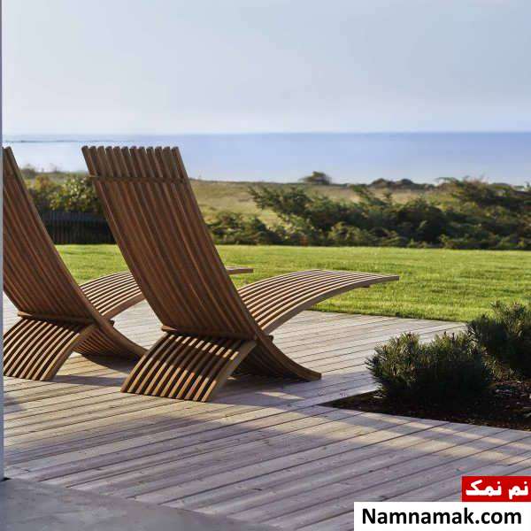 مدل صندلی چوبی و شیک فضای باز