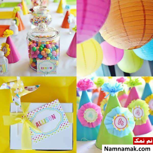 تزیین تولد با تم رنگین کمان 