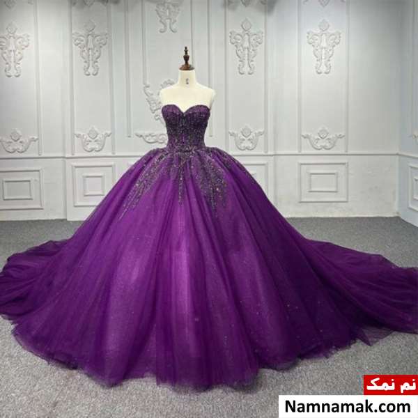 مدل های لباس عروس بنفش دخترانه و زنانه