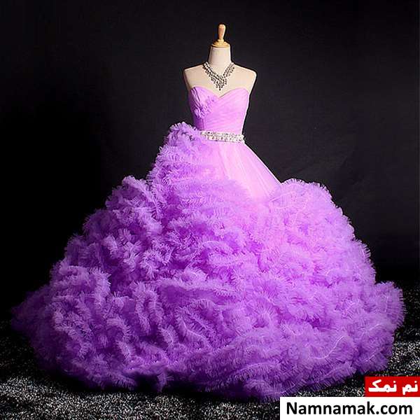مدل های لباس عروس بنفش دخترانه و زنانه