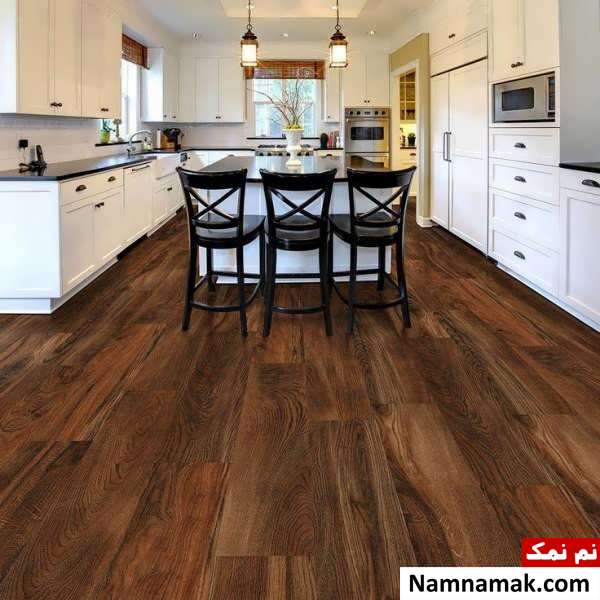 مدل کفپوش طرح چوب و شیک برای آشپزخانه 