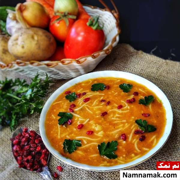 سوپ رشته با جو پرک
