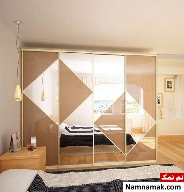 مدل کمد دیواری با آینه قدی و دکوراتیو