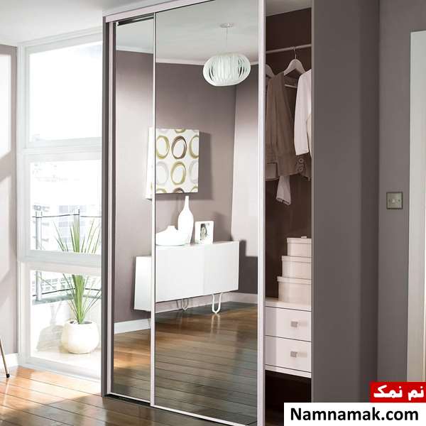مدل کمد دیواری با آینه قدی و دکوراتیو