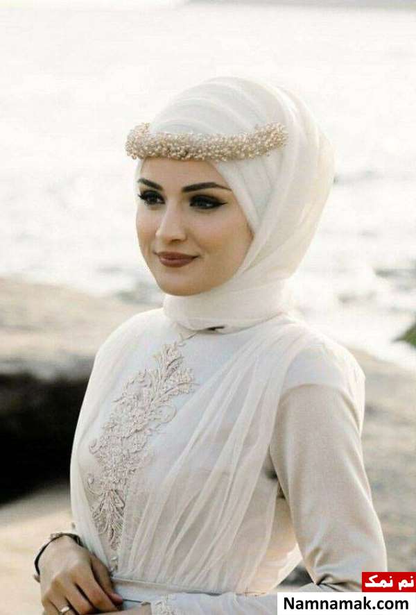 تاج گل عروس با حجاب