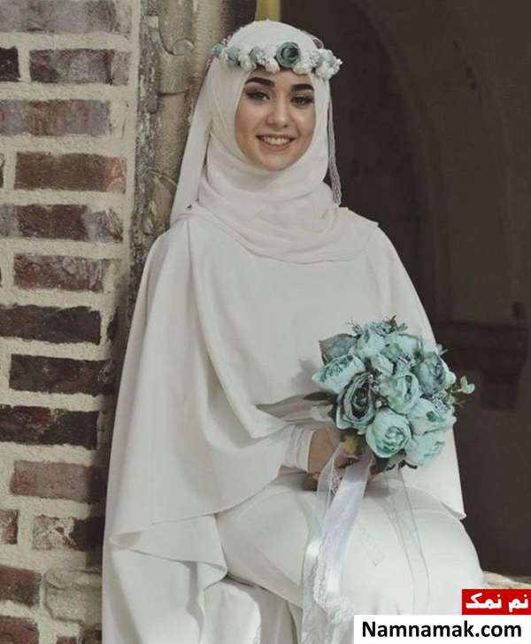 تاج گل عروس با حجاب
