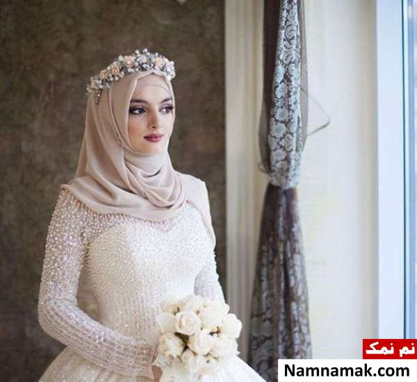 تاج گل عروس با شال