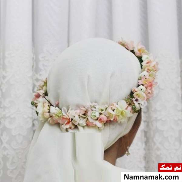 تاج گل عروس با شال