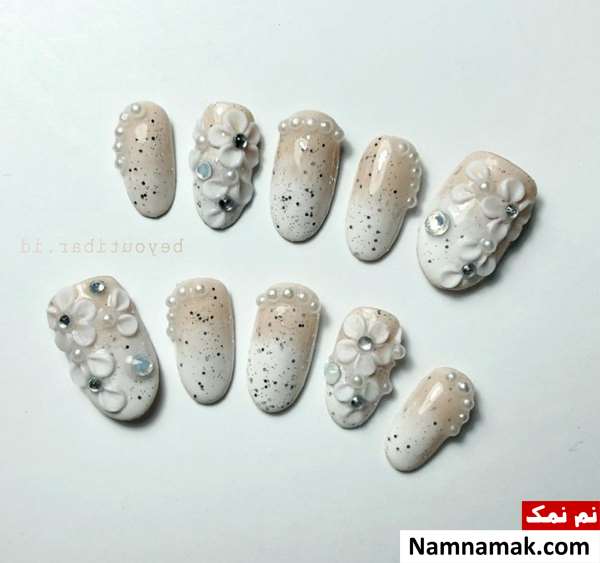 مدل طراحی ناخن عروس برای عقد