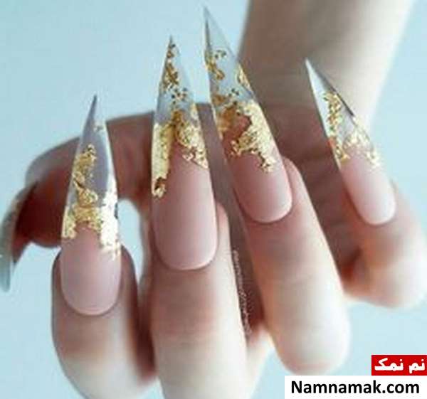 طراحی ناخن عروس با نگین