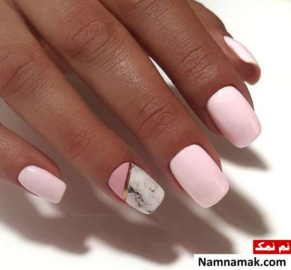 طراحی ناخن عروس سفید ساده و اکلیلی