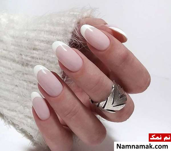 طراحی ناخن عروس سفید ساده و اکلیلی