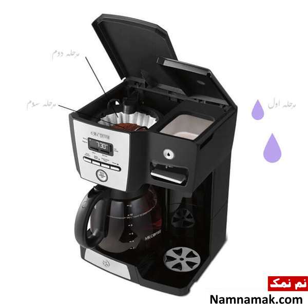 مراحل تهیه قهوه با قهوه ساز برقی