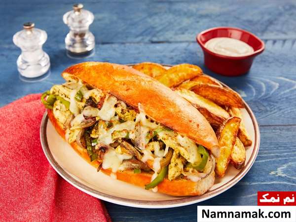 طرز تهیه ساندویچ مرغ و قارچ در فر