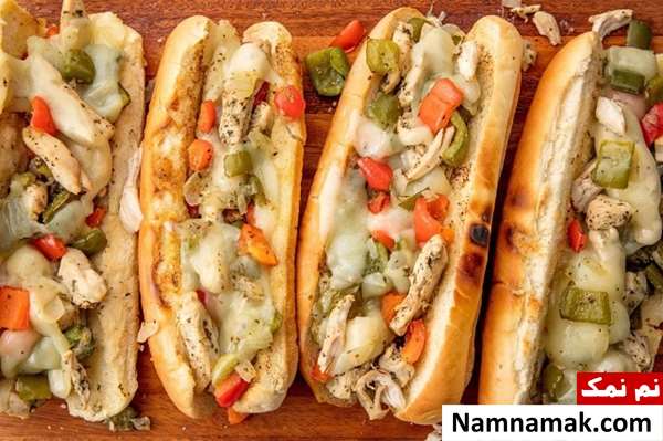 طرز تهیه ساندویچ مرغ و قارچ در فر