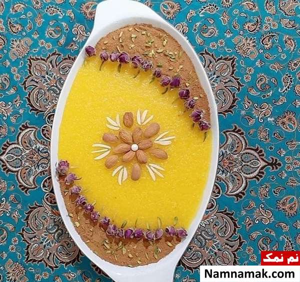 تزیین شله زرد با دارچین بدون شابلون