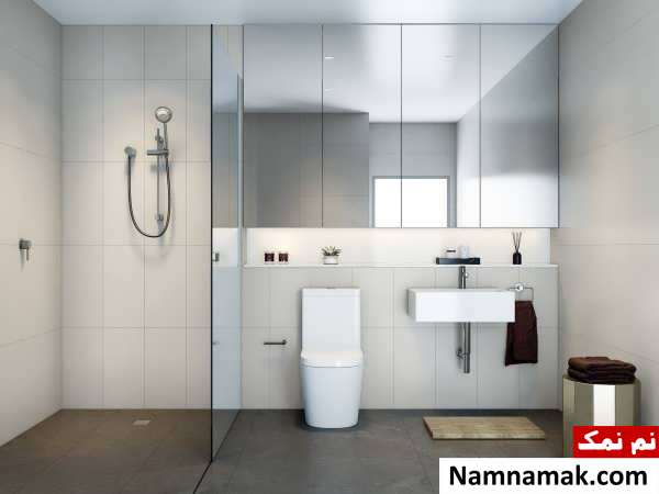 طراحی آینه حمام به سبک مینیمال