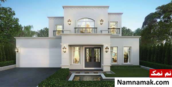 طراحی نمای زیبا و شیک ساختمان ویلایی 