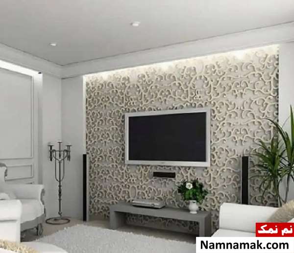 گچبری پیش ساخته پشت تلویزیون