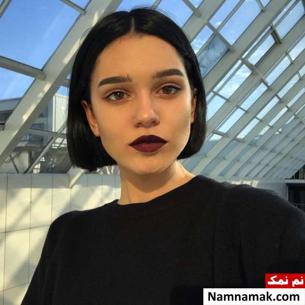 مدل آرایش با موی مشکی کوتاه