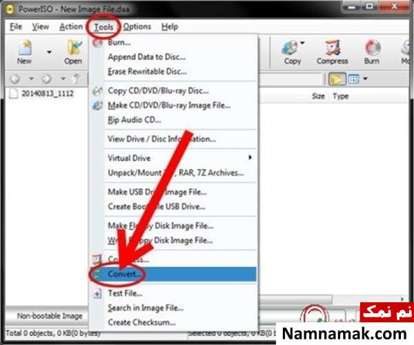 چگونه فایل bin را با نرم افزار Power ISO تبدیل کنیم