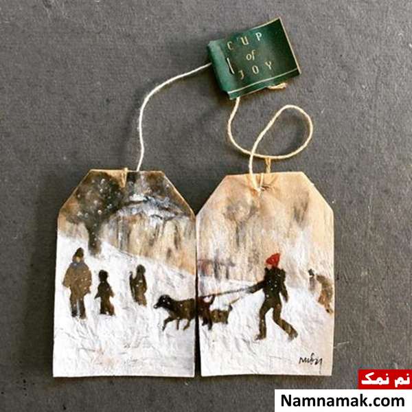 طراحی دیدنی روی چای کیسه ای