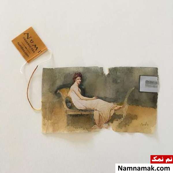 طراحی دیدنی روی چای کیسه ای