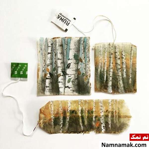طراحی دیدنی روی چای کیسه ای