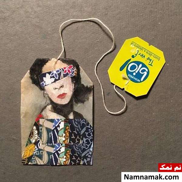 طراحی دیدنی روی چای کیسه ای