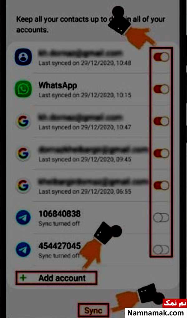 آموزش انتقال و افزودن مخاطب به واتساپ دوم